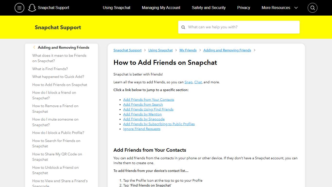 How to Add Friends on Snapchat – Snapchat Support